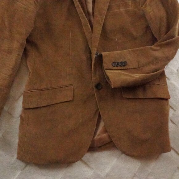 Banana Republic Corduroy Blazer Jacket Mens 38S Brown Single Breasted Formal - Picture 2 of 11